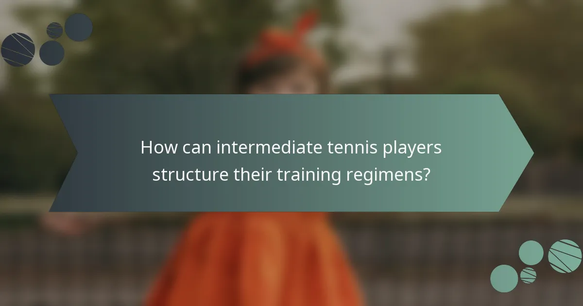 How can intermediate tennis players structure their training regimens?