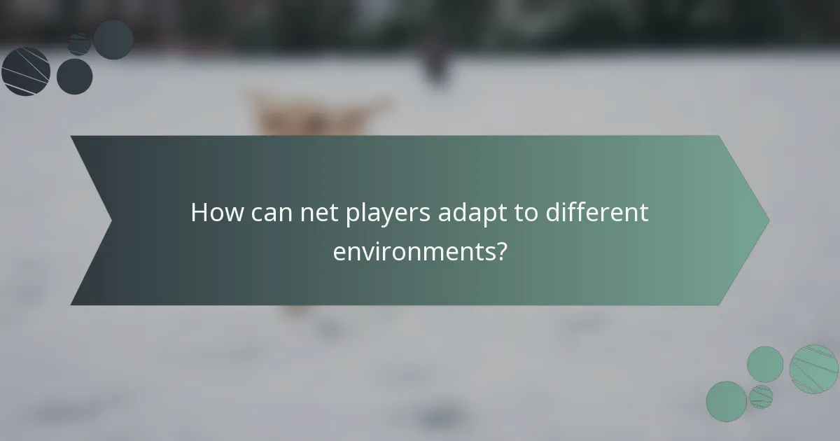 How can net players adapt to different environments?