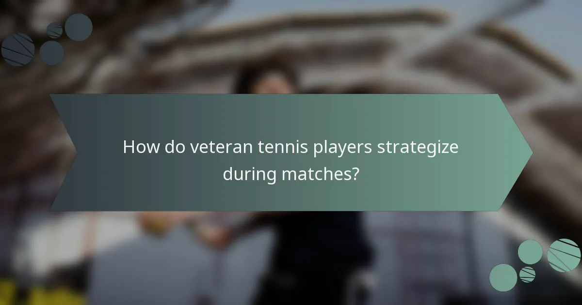 How do veteran tennis players strategize during matches?