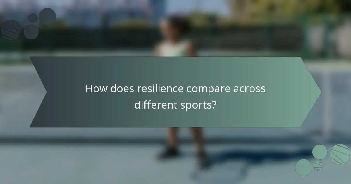 How does resilience compare across different sports?