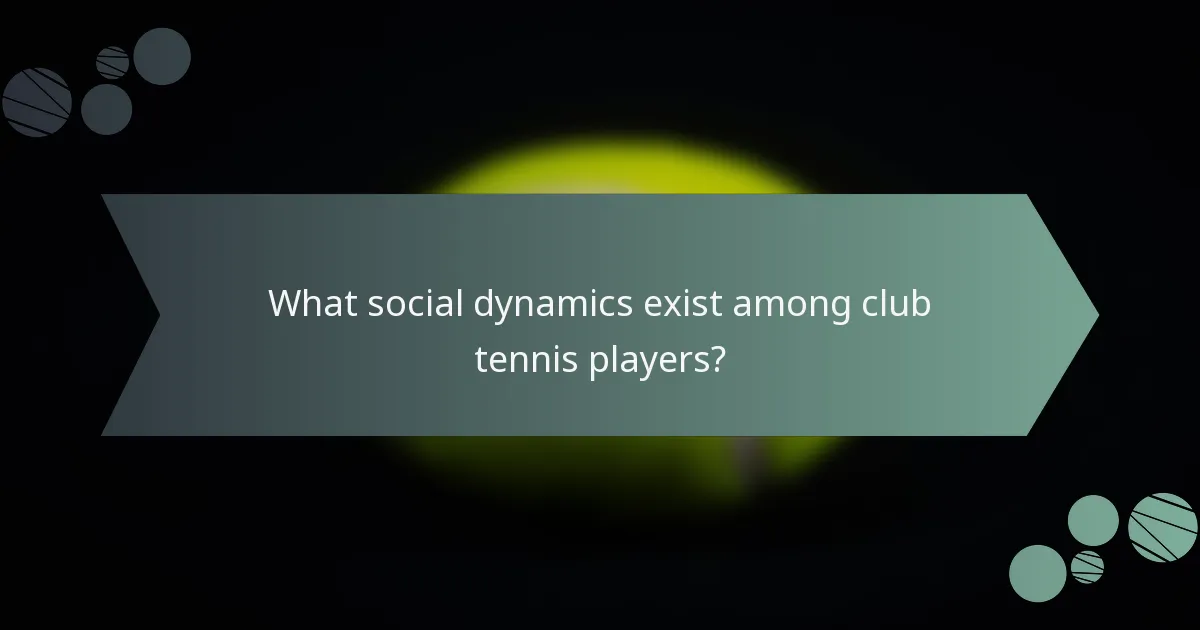 What social dynamics exist among club tennis players?